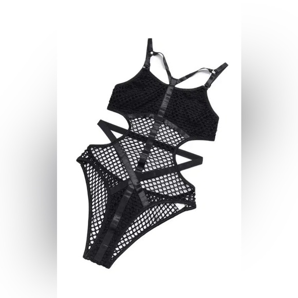 NWOT Gothic fishnet bodysuit in black. 2 available: size small & size medium. - Picture 1 of 5